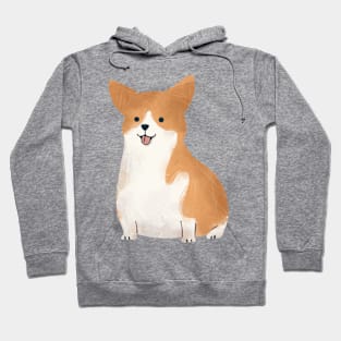 Cute Corgi Watercolor Illustration Hoodie